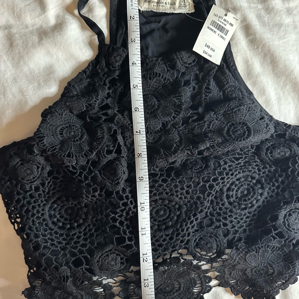 Abercrombie & Fitch Black Floral Lace Top